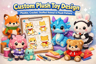 custom plush toy design plushie crochet stuffed animal plush pattern