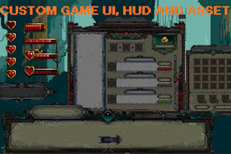 design pixel art game UI, hud, icons, and asset packs for your game