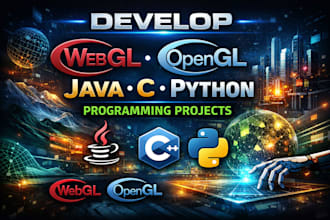 develop webgl, opengl, java, c python programming projects