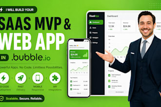 build bubble io app saas mvp bubble website ai web no code app bubble developer