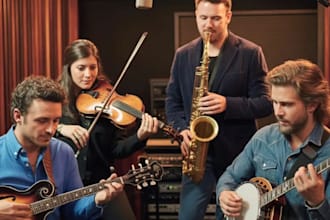 record mandolin violin saxophone and banjo player for country music