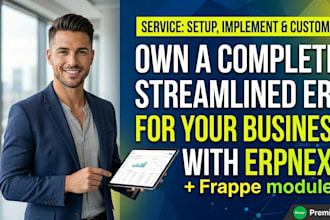 setup, implement and customize erpnext accounting, inventory, and frappe modules