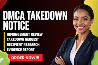 prepare a dmca takedown notice for stolen online content