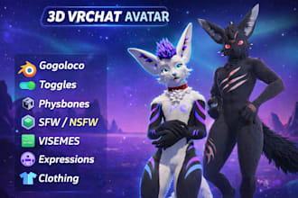 custom vrchat avatar, furry nsfw avatar, vrchat character, vrchat avatar