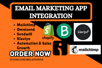 setup email marketing mailchimp klaviyo omnisend sendwill brevo aftership yotpo