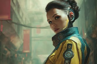 design stunning sci fi portrait art