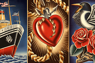 create a traditional or neo traditional tattoo design