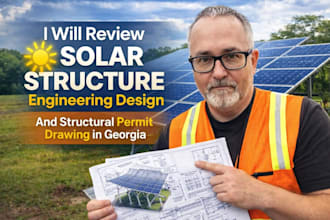 review solar structure engineering design and structural permit drawing in ga