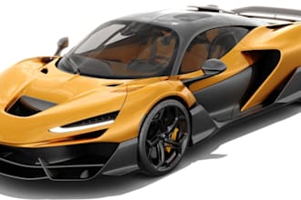 create realistic 3d sport car, hyper car, gta v, rc, ev, mid engine, body kits