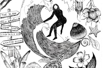 create hand drawn pen and ink travel illustrations