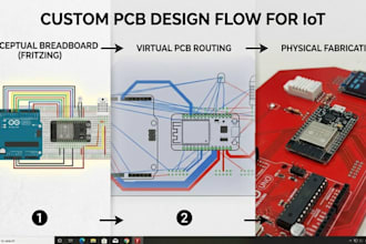 design custom pcb fritzing designs and circuit layouts for arduino, esp32, iot