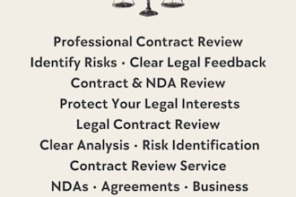 review contracts, agreements, ndas and identify legal risks