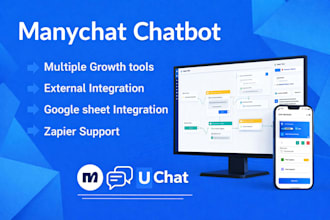 create ai chatbot, uchat using manychat for your social media business