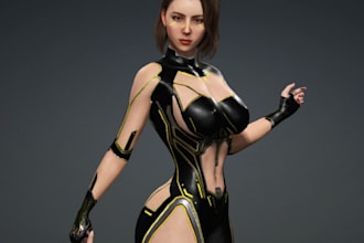 reform 3d female erotic model,cyberpunk character,sci fi cinematic,ue5 vr avatar