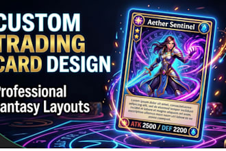 design a custom professional trading card for your tcg, game and collectible
