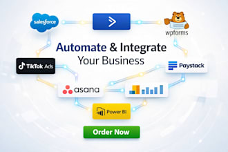 salesforce tiktok ads wpforms activecampaign paystack asana power bi automation
