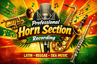 record saxophone, trumpet, flute or brass and woodwind for your song