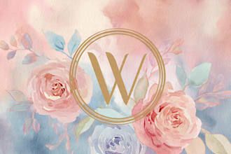 design an elegant and feminine watercolor logo for you
