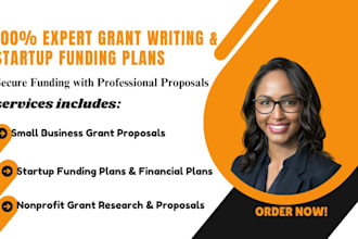 write small business grant proposal, startup funding plan, and non profit grants