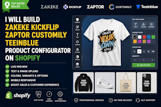 create zakeke kickflip zaptor teeinblue products pod configurator on shopify