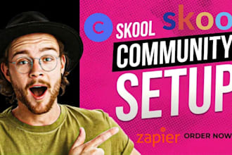skool community setup, setup skool community, online skool community management