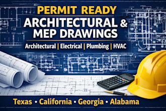 do architectural stamp electrical plumbing and mep drawings for ga ca tx al