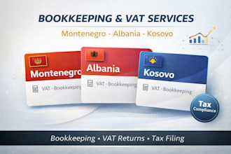 manage bookkeeping vat returns, tax filing for montenegro albania kosovo