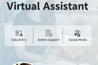 be your professional virtual assistant for admin support and social media
