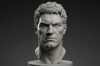 do 3d head sculpt portrait sculpt 3d head model, bust sculpt character head