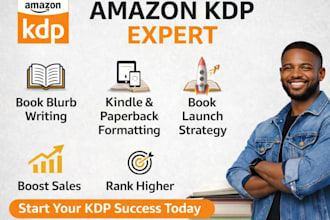 professional amazon KDP book blurb writing, highconverting book descriptions