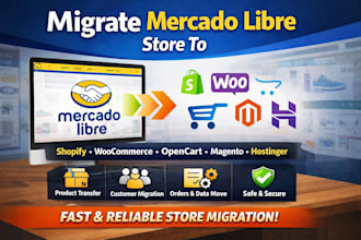 migrate mercado libre store to shopify opencart magento hostinger woocommerce