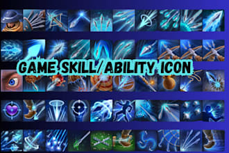 create game icon design, skill icon, game item, hand drawn game asset, objects