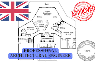 create detailed 2d 3d architectural drawings for permits for USA