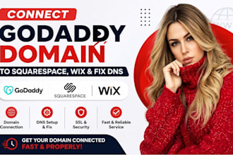 connect godaddy domain to squarespace wix and fix dns issues