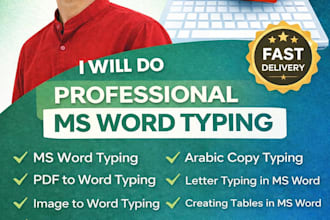 do fast and accurate ms word typing and document formatting
