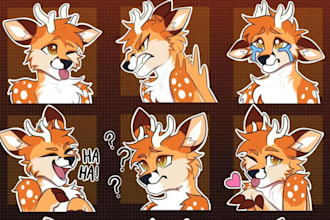 draw fury sticker fursona emotes telegram sticker pack discord fury sticker art