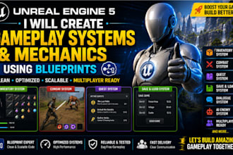 create unreal engine gameplay systems and mechanics using blueprints