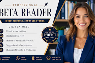 provide honest beta reading, constructive critique and review book with feedback