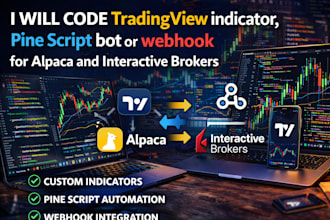 code tradingview indicator, pine script bot or webhook for alpaca and ib broker