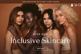 design skincare beauty website, skincare shopify store, beauty shopify store