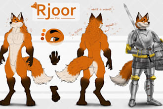 do furry ref sheet fursona character design anthro ref sheet art sona hybrid ref