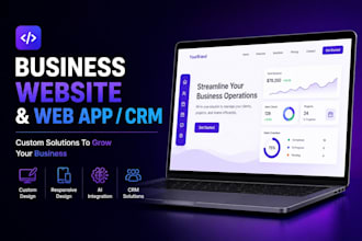 build ai powered business website, custom web app or CRM