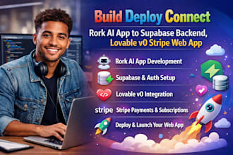 build deploy connect rork ai app to supabase backend, lovable v0 stripe web app