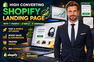 design a high converting shopify landing page with pagefly replo or gempages