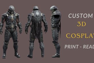 sculpt 3d cosplay helmet, mask, armor and anime props for 3d printing