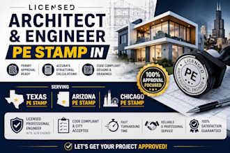 design licensed architect engineer pe stamp in taxas arizona and chicago