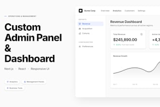 build your custom admin panel or dashboard