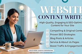 write SEO optimized website content, homepage, about us and landing page copy