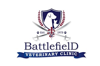 do veterinary clinic logo with honor history while building
