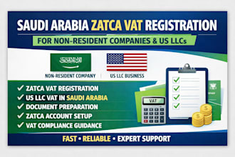 register saudi arabia ksa zatca vat for non resident company or US llc vat